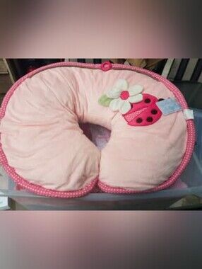 Pink Floral Ladybug Nursing Pillow